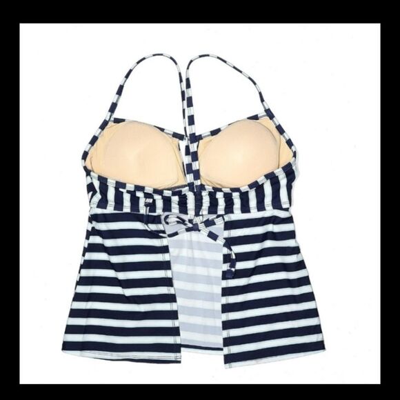 Women's Tunnel Back Tankini Top - Kona Sol Navy Blue - Picture 4 of 4